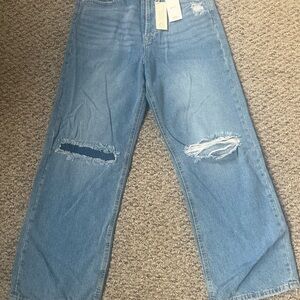 Forever 21 Blue Boyfriend Jeans Distressed